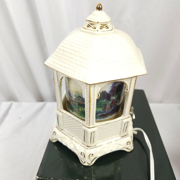 Thomas Kinkade Painter Of Light Spinning Light Up Musical Gazebo - Picture 4 of 12